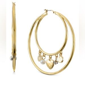 Heart Dangle Hoop Earrings